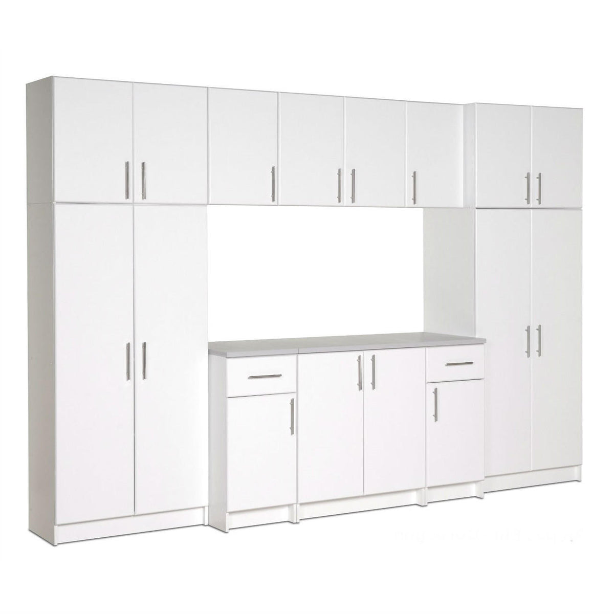 FastFurnishings White Wall Cabinet with 2 Doors and Adjustable Shelf