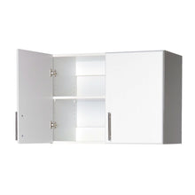 FastFurnishings White Wall Cabinet with 2 Doors and Adjustable Shelf