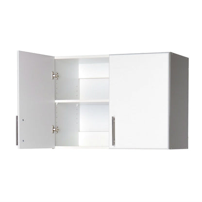 FastFurnishings White Wall Cabinet with 2 Doors and Adjustable Shelf