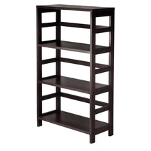FastFurnishings Wide 3-Shelf Modern Shelving Unit in Espresso Wood Finish