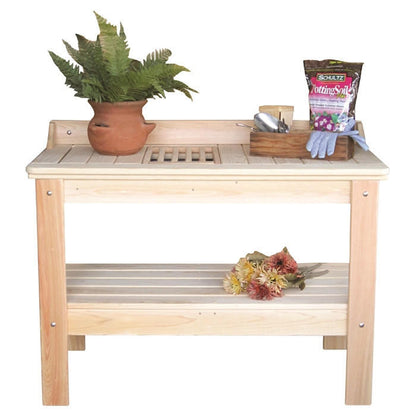 FastFurnishings Wooden Potting Bench Garden Table  - Made in USA