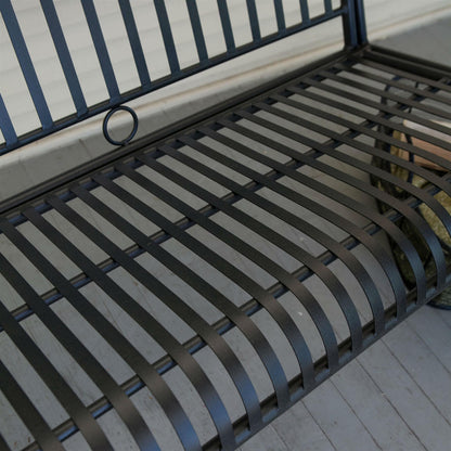 FastFurnishings Wrought Iron Outdoor Patio 4-Ft Porch Swing in Black