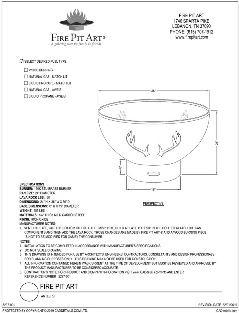Fire Pit Art Antlers FIre Pit