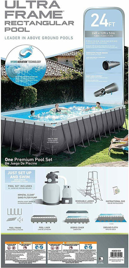 Intex Intex Above Ground Pool 24 x 12 x 52 Frame Set Pool Model 26361EH