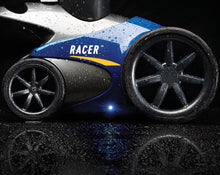 Pentair Racer close-up showing side wheels and NightCruize LED illumination