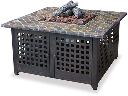 Uniflame Uniflame LP Gas Outdoor Firebowl with Slate and Marble Mantel