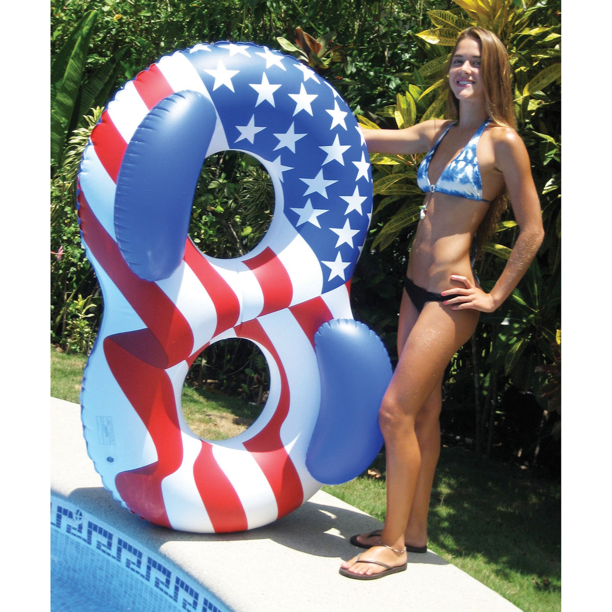 Swimline Americana conversation lounger in use