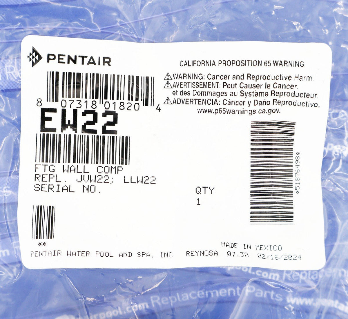 Pentair Complete Wall Fitting for Kreepy Krauly Legend EW22 - Cleaner Parts - img-5