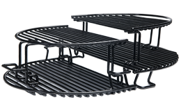Primo extension rack installation diagram showing two optional racks above the main cooking grates; each extension rack sold separately