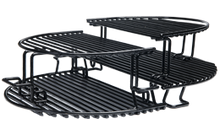 Primo extension rack installation diagram showing two optional racks above the main cooking grates; each extension rack sold separately
