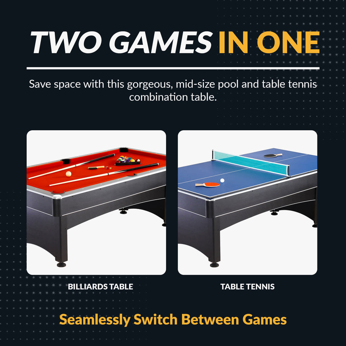 Maverick 7 Foot Pool Table with Table Tennis — manufacturer gallery view 3
