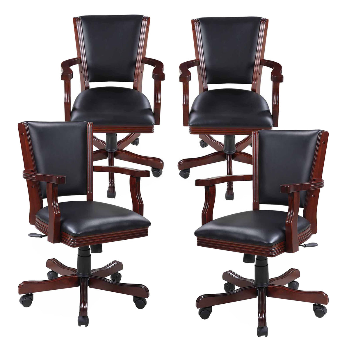 Kingston Chair Set For Game Table Set of 4 Walnut — manufacturer gallery view 1