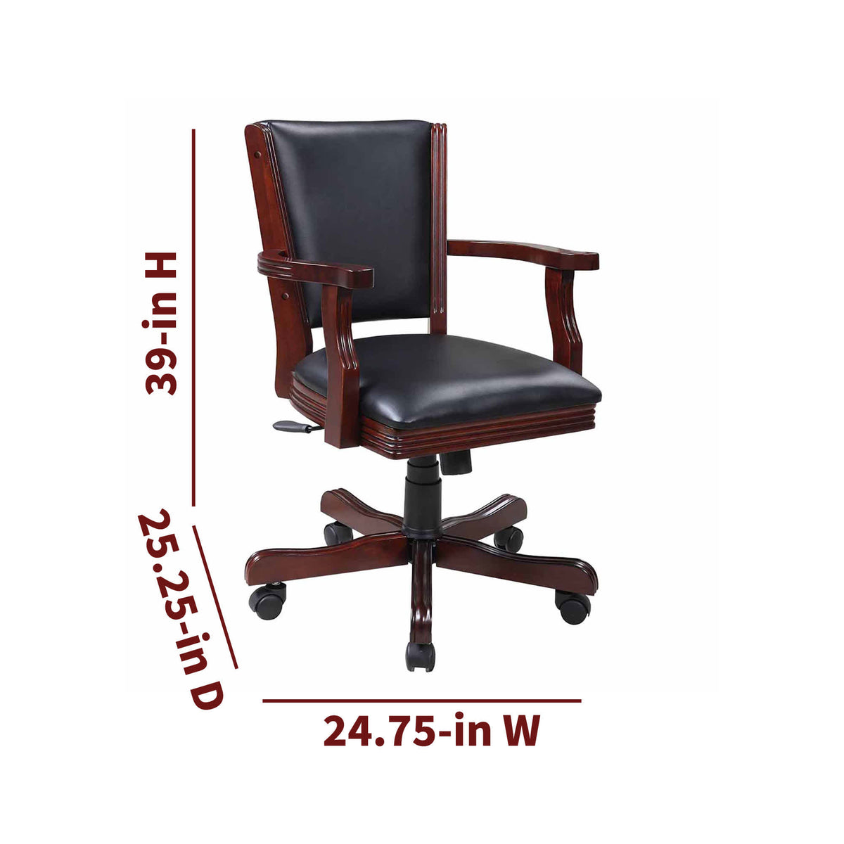 Kingston Chair Set For Game Table Set of 4 Walnut — manufacturer dimensions or detail view