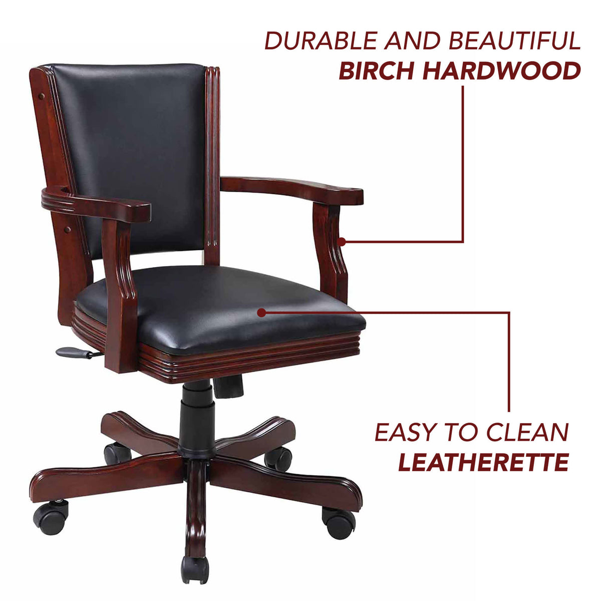 Kingston Chair Set For Game Table Set of 4 Walnut — manufacturer gallery view 3