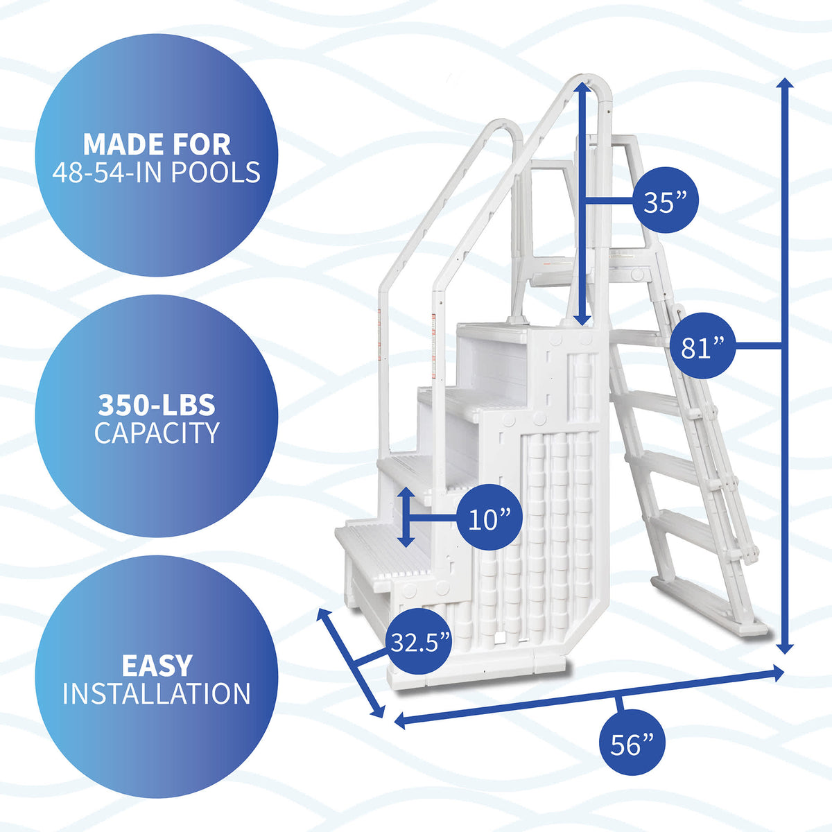 Easy Pool Step with Outside Ladder by Blue Wave — manufacturer product detail 2