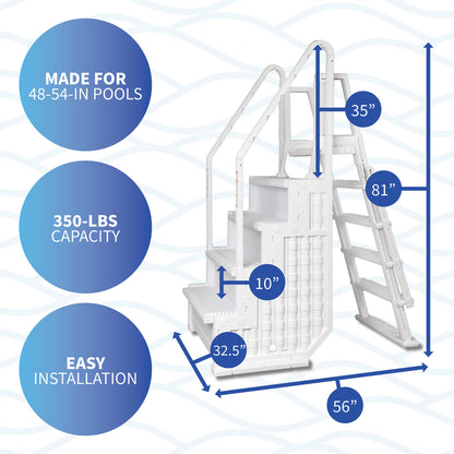 Easy Pool Step with Outside Ladder by Blue Wave — manufacturer product detail 2