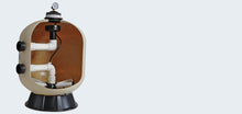 Pentair Tagelus sand filter cutaway showing sand media and internal water flow