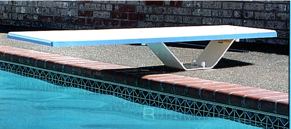 S.R. Smith Frontier II jump stand installed beside a pool; diving board sold separately