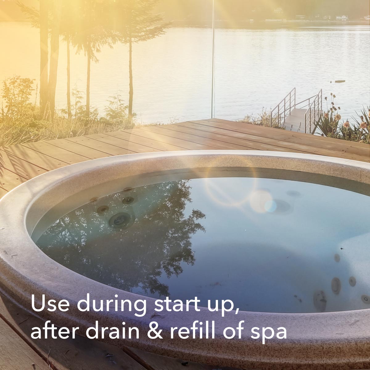 Leisure Time Metal Gon spa refill and start-up use illustration