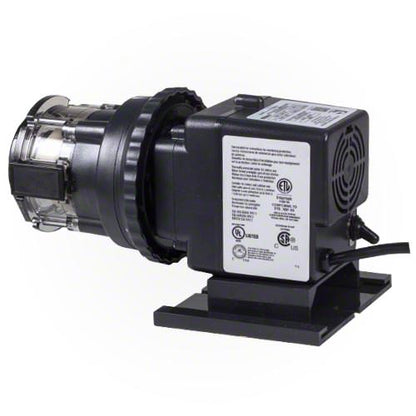 Stenner Classic 45M5 injection pump rear motor and specification-label view