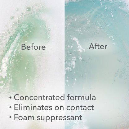 Leisure Time Foam Down before-and-after foam-control feature illustration