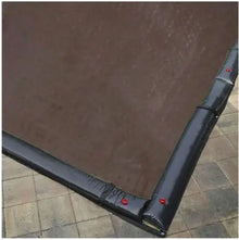 PoolTux Ultra Premium brown winter cover edge and water-tube detail
