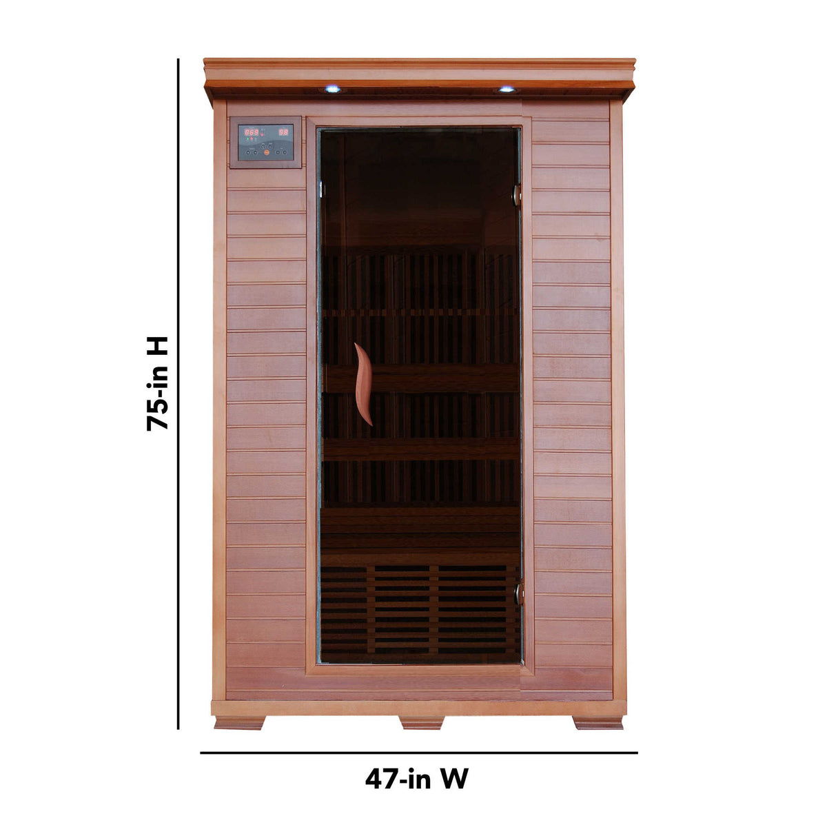HeatWave Yukon two-person cedar sauna exterior dimensions