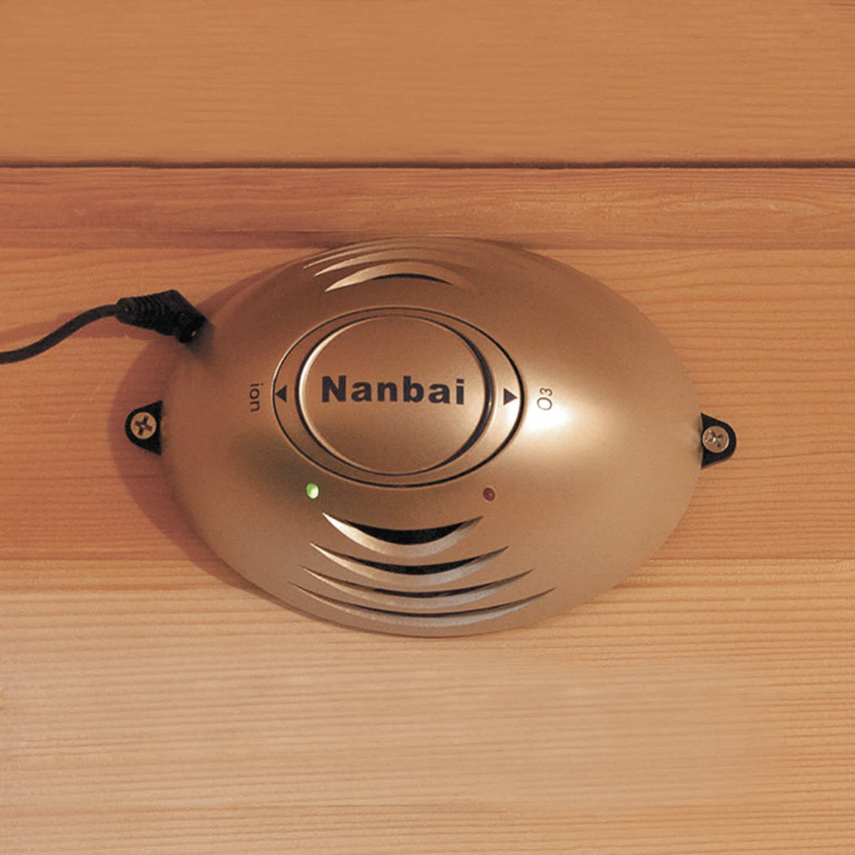 HeatWave Yukon two-person cedar sauna oxygen ionizer close-up