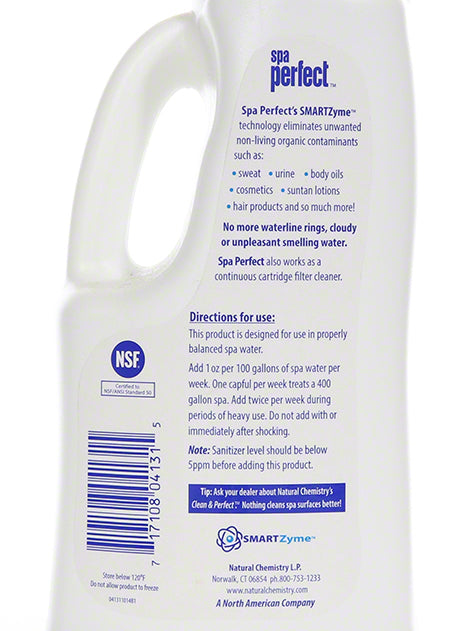 Spa Perfect 1 liter bottle - rear label