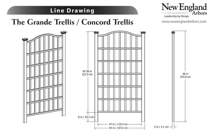 Vita Grande trellis dimensions for the 90-inch model