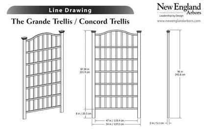 Vita Grande trellis dimensions for the 90-inch model
